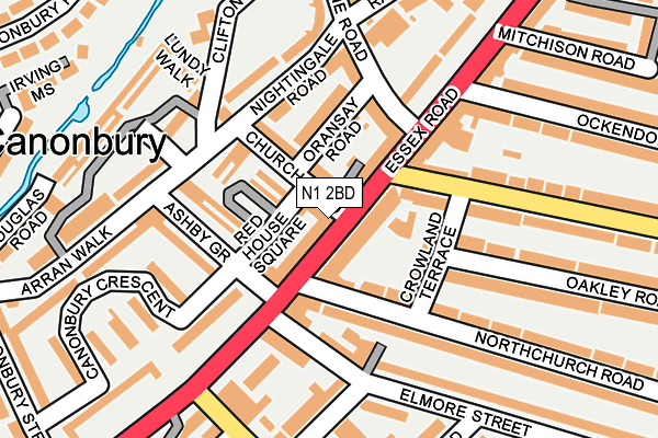 N1 2BD map - OS OpenMap – Local (Ordnance Survey)