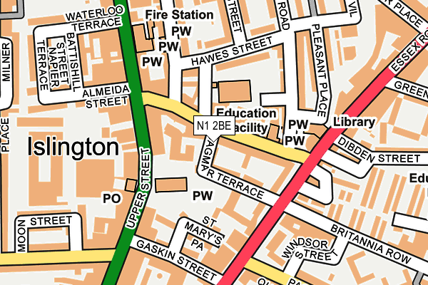 N1 2BE map - OS OpenMap – Local (Ordnance Survey)