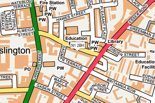 N1 2BH map - OS OpenMap – Local (Ordnance Survey)