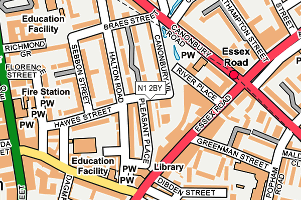 N1 2BY map - OS OpenMap – Local (Ordnance Survey)