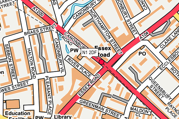 N1 2DF map - OS OpenMap – Local (Ordnance Survey)