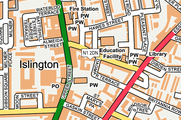 N1 2DN map - OS OpenMap – Local (Ordnance Survey)