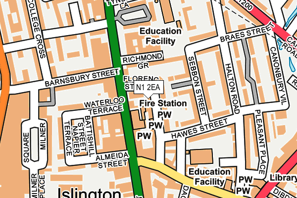 N1 2EA map - OS OpenMap – Local (Ordnance Survey)