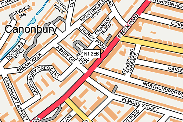 N1 2EB map - OS OpenMap – Local (Ordnance Survey)