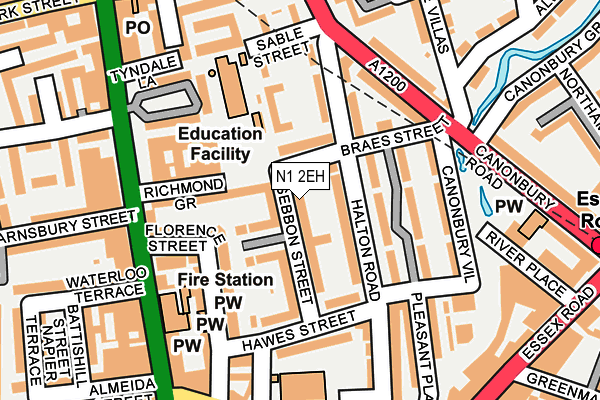 N1 2EH map - OS OpenMap – Local (Ordnance Survey)
