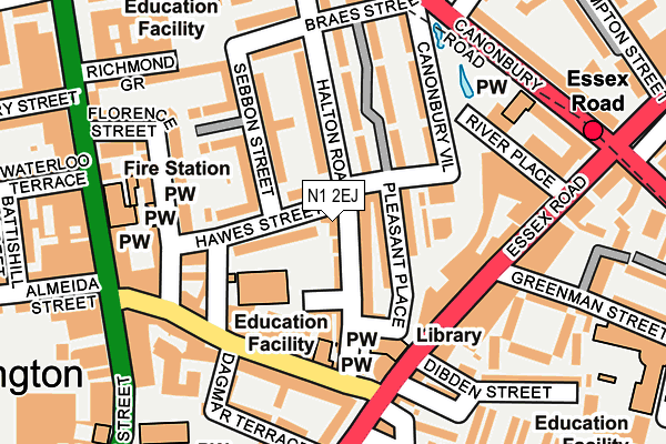 N1 2EJ map - OS OpenMap – Local (Ordnance Survey)