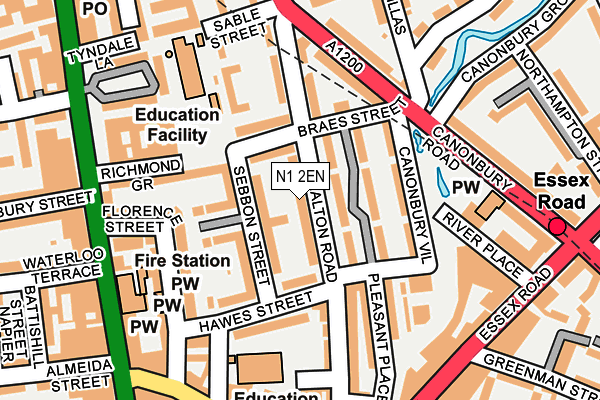 N1 2EN map - OS OpenMap – Local (Ordnance Survey)