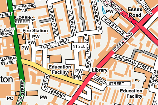 N1 2EU map - OS OpenMap – Local (Ordnance Survey)