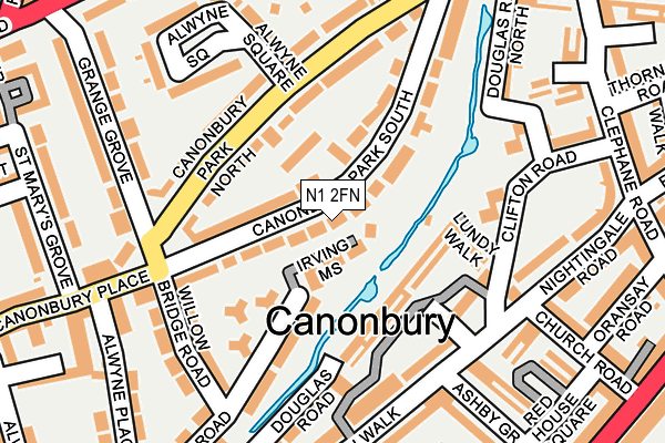 N1 2FN map - OS OpenMap – Local (Ordnance Survey)