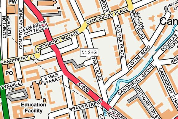 N1 2HG map - OS OpenMap – Local (Ordnance Survey)