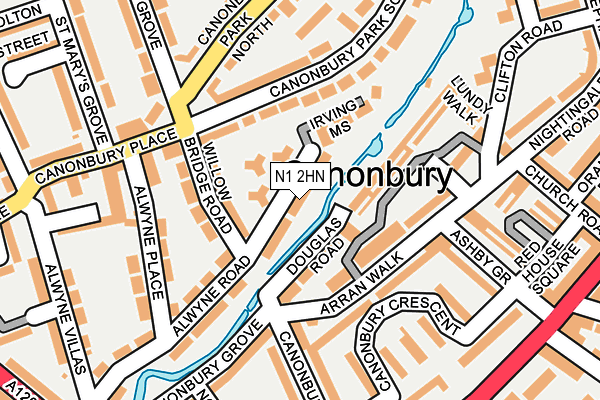 N1 2HN map - OS OpenMap – Local (Ordnance Survey)