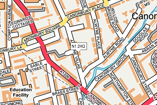 N1 2HQ map - OS OpenMap – Local (Ordnance Survey)