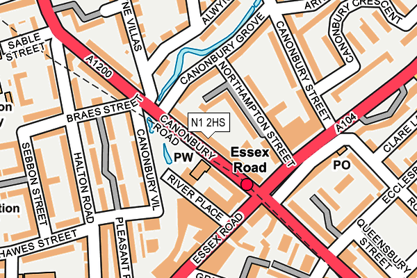 N1 2HS map - OS OpenMap – Local (Ordnance Survey)