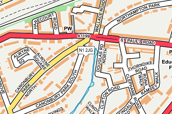 N1 2JG map - OS OpenMap – Local (Ordnance Survey)