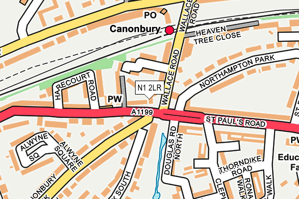 N1 2LR map - OS OpenMap – Local (Ordnance Survey)