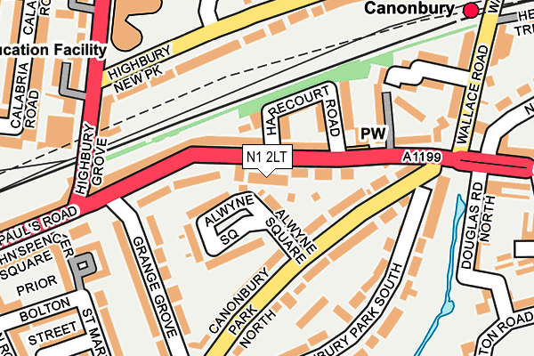 N1 2LT map - OS OpenMap – Local (Ordnance Survey)