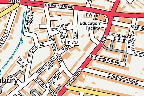 N1 2NJ map - OS OpenMap – Local (Ordnance Survey)