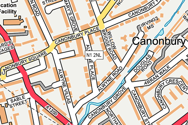 N1 2NL map - OS OpenMap – Local (Ordnance Survey)