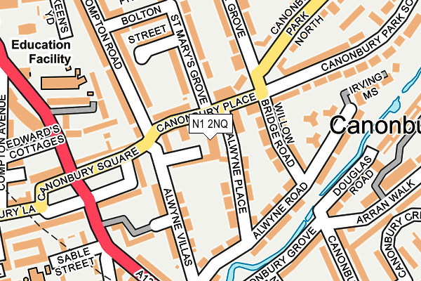 N1 2NQ map - OS OpenMap – Local (Ordnance Survey)