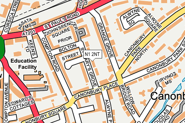 N1 2NT map - OS OpenMap – Local (Ordnance Survey)