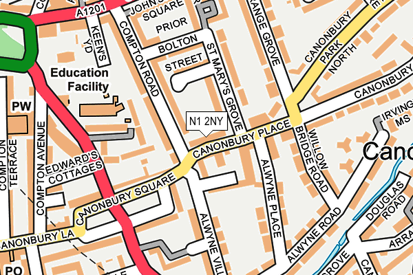 N1 2NY map - OS OpenMap – Local (Ordnance Survey)