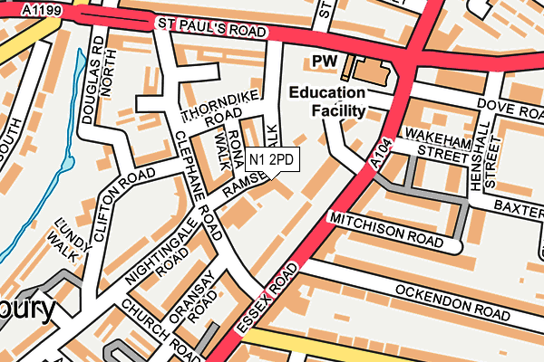 N1 2PD map - OS OpenMap – Local (Ordnance Survey)