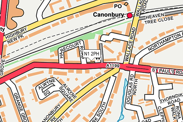 N1 2PH map - OS OpenMap – Local (Ordnance Survey)