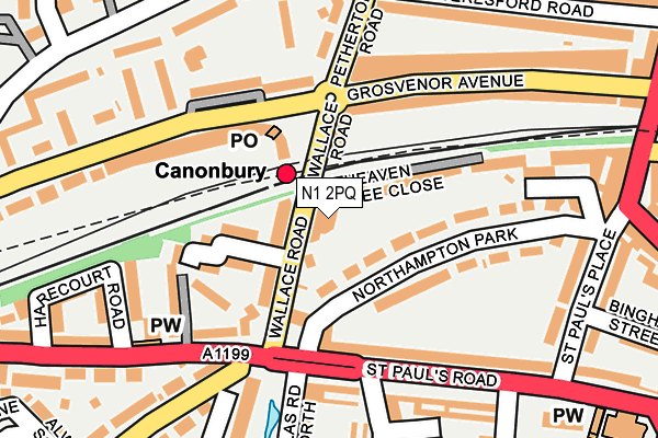N1 2PQ map - OS OpenMap – Local (Ordnance Survey)