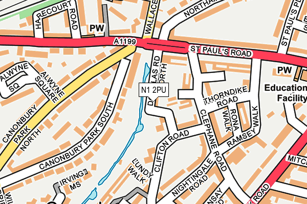 N1 2PU map - OS OpenMap – Local (Ordnance Survey)