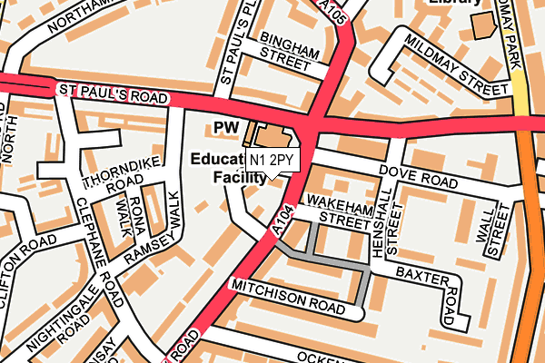 N1 2PY map - OS OpenMap – Local (Ordnance Survey)
