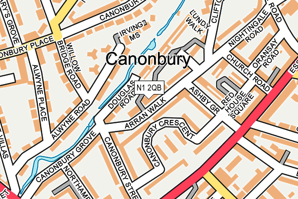 N1 2QB map - OS OpenMap – Local (Ordnance Survey)