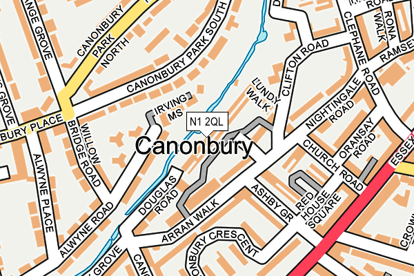 N1 2QL map - OS OpenMap – Local (Ordnance Survey)