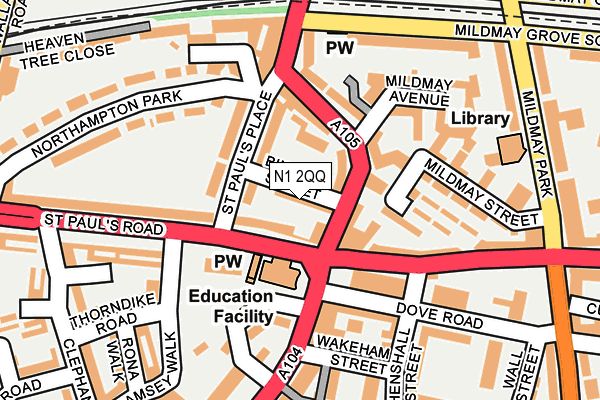 N1 2QQ map - OS OpenMap – Local (Ordnance Survey)