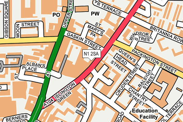 N1 2SA map - OS OpenMap – Local (Ordnance Survey)