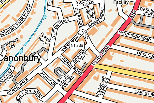 N1 2SB map - OS OpenMap – Local (Ordnance Survey)
