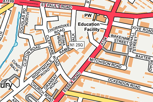 N1 2SQ map - OS OpenMap – Local (Ordnance Survey)