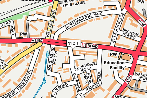 N1 2TH map - OS OpenMap – Local (Ordnance Survey)