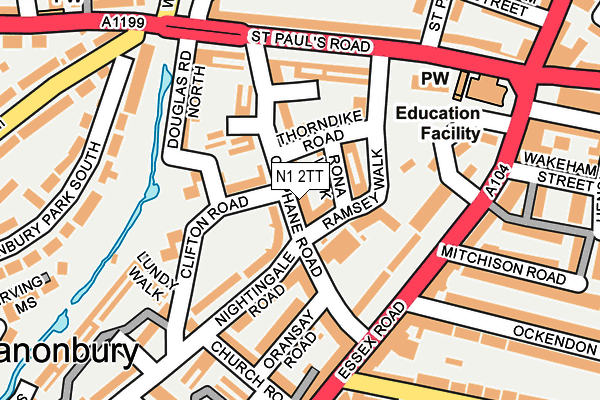 N1 2TT map - OS OpenMap – Local (Ordnance Survey)