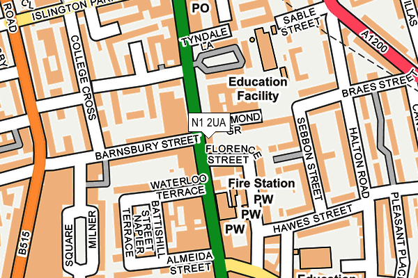 N1 2UA map - OS OpenMap – Local (Ordnance Survey)