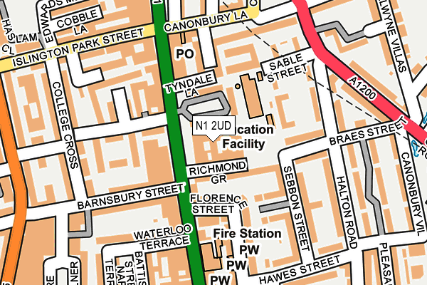 N1 2UD map - OS OpenMap – Local (Ordnance Survey)