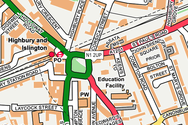 N1 2UP map - OS OpenMap – Local (Ordnance Survey)