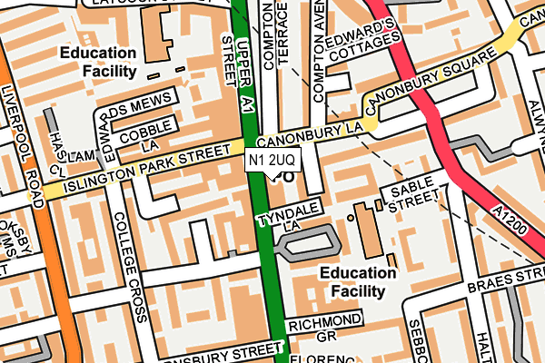 N1 2UQ map - OS OpenMap – Local (Ordnance Survey)