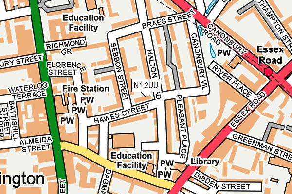 N1 2UU map - OS OpenMap – Local (Ordnance Survey)