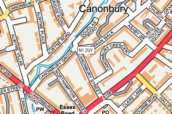 N1 2UY map - OS OpenMap – Local (Ordnance Survey)