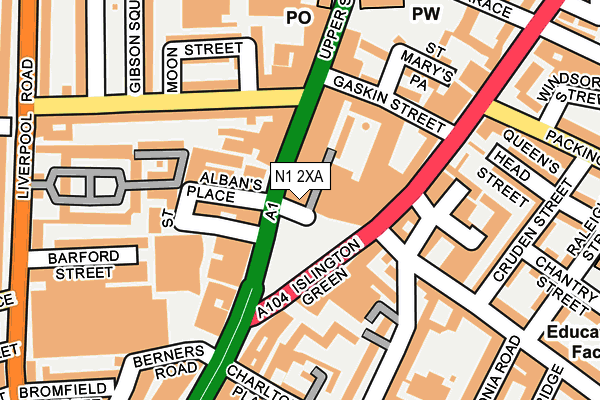 N1 2XA map - OS OpenMap – Local (Ordnance Survey)