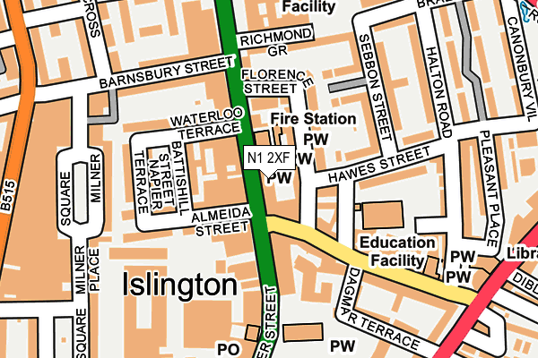 N1 2XF map - OS OpenMap – Local (Ordnance Survey)