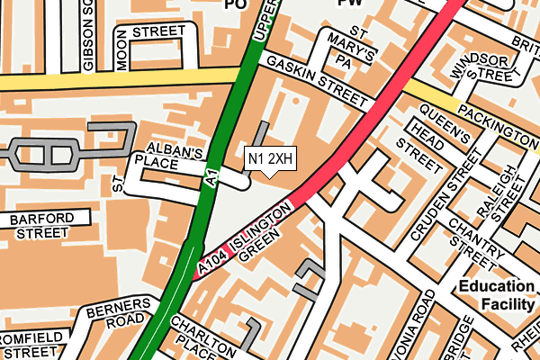 N1 2XH map - OS OpenMap – Local (Ordnance Survey)
