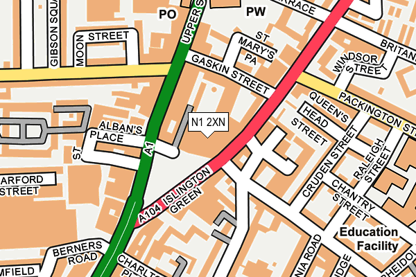 N1 2XN map - OS OpenMap – Local (Ordnance Survey)