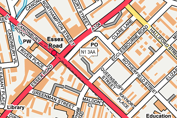 N1 3AA map - OS OpenMap – Local (Ordnance Survey)