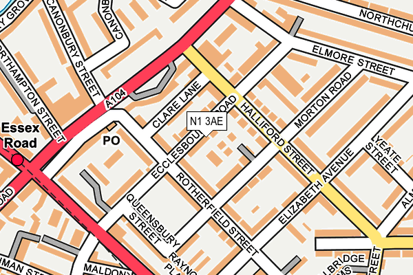 N1 3AE map - OS OpenMap – Local (Ordnance Survey)